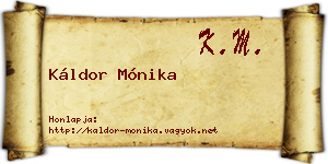 Káldor Mónika névjegykártya
