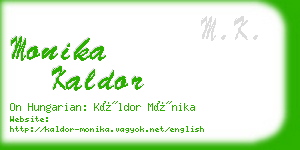 monika kaldor business card